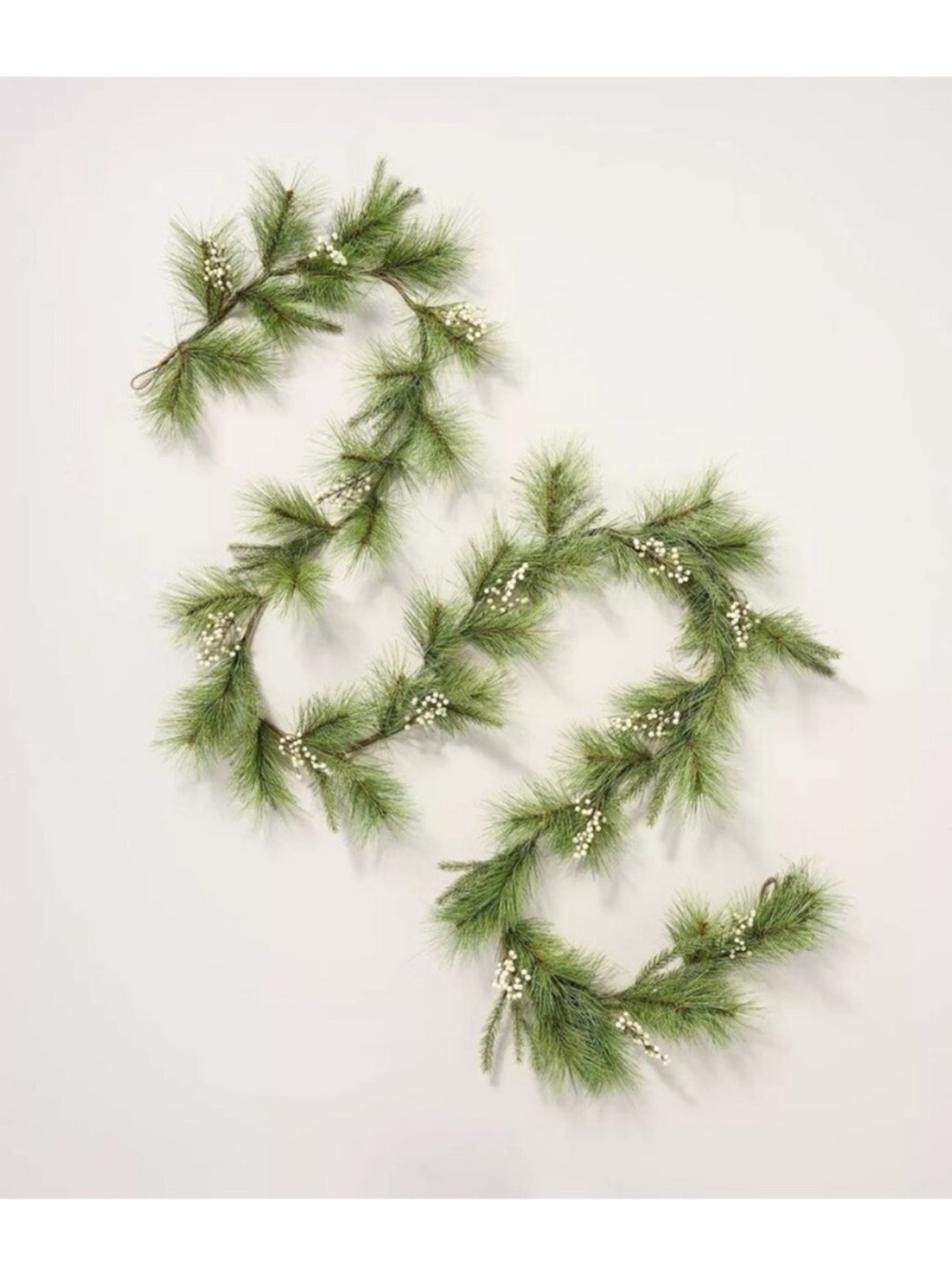 Hearth & Hand 12 ft Faux Needle Pine & Snowberry Christmas Holiday Garland NWT